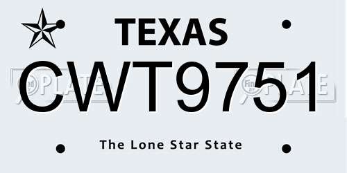 CWT9751 Texas License Plate