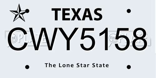 CWY5158 Texas License Plate