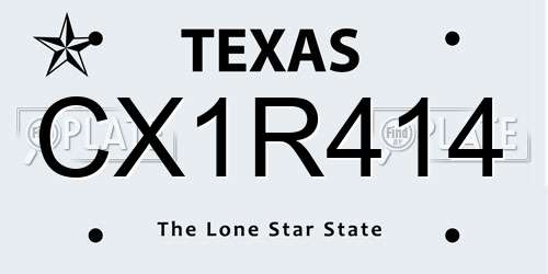 CX1R414 Texas License Plate