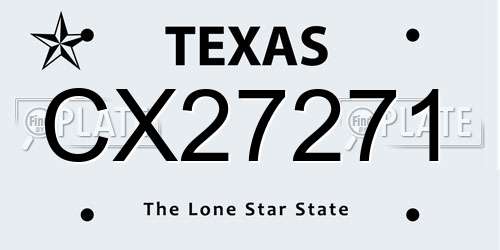 CX27271 Texas License Plate