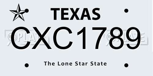 CXC1789 Texas License Plate