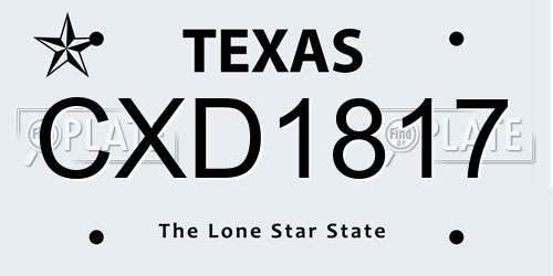CXD1817 Texas License Plate