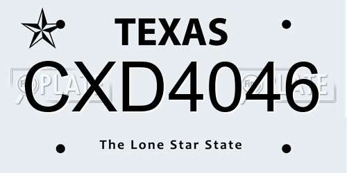 CXD4046 Texas License Plate