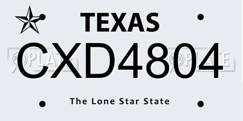 CXD4804 Texas License Plate