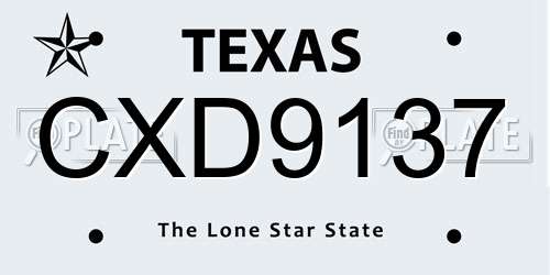 CXD9137 Texas License Plate