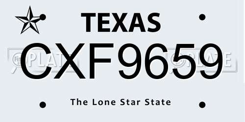 CXF9659 Texas License Plate