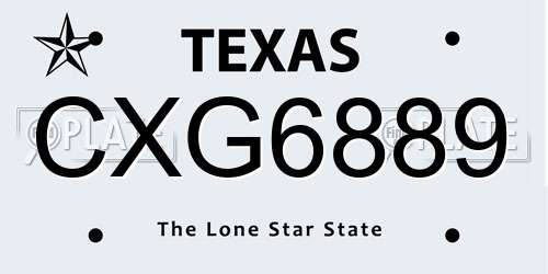 CXG6889 Texas License Plate