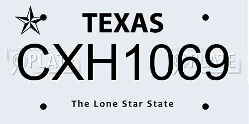 CXH1069 Texas License Plate
