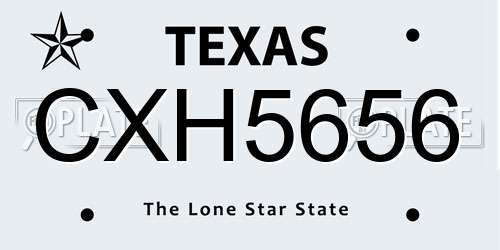CXH5656 Texas License Plate
