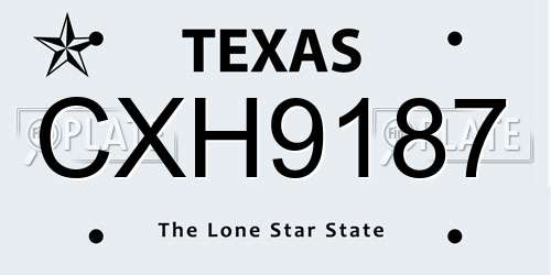 CXH9187 Texas License Plate