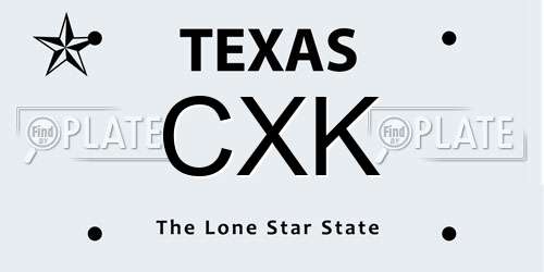 CXK Texas License Plate