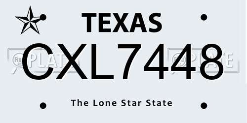 CXL7448 Texas License Plate