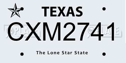 CXM2741 Texas License Plate