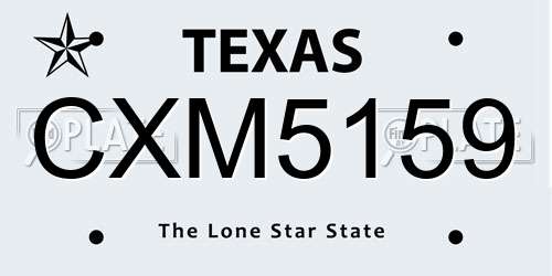 CXM5159 Texas License Plate