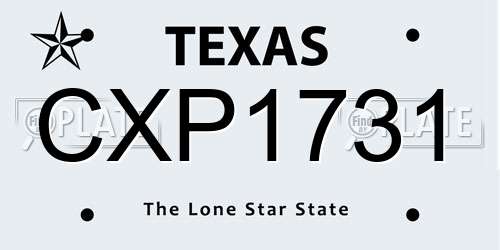 CXP1731 Texas License Plate