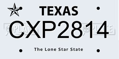 CXP2814 Texas License Plate