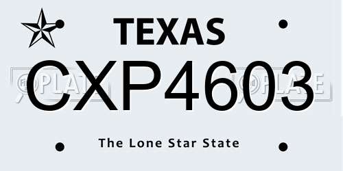 CXP4603 Texas License Plate