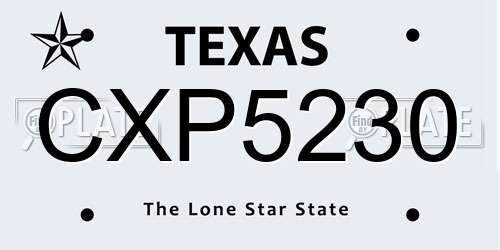 CXP5230 Texas License Plate