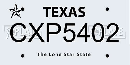 CXP5402 Texas License Plate