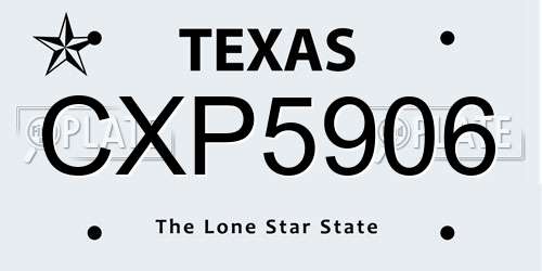CXP5906 Texas License Plate