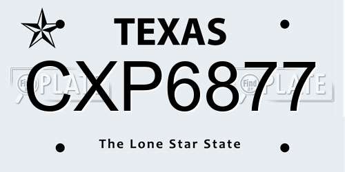 CXP6877 Texas License Plate