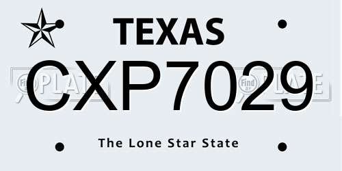 CXP7029 Texas License Plate