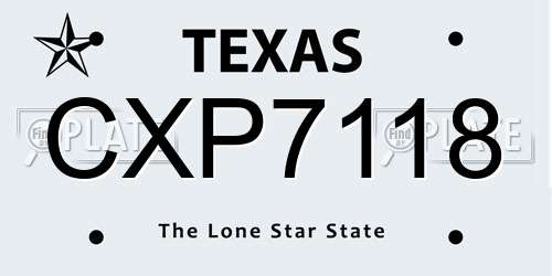 CXP7118 Texas License Plate