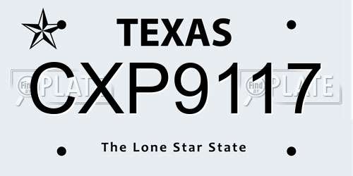 CXP9117 Texas License Plate