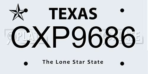 CXP9686 Texas License Plate