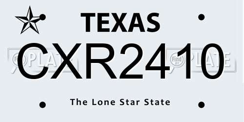CXR2410 Texas License Plate