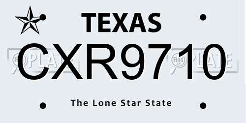 CXR9710 Texas License Plate