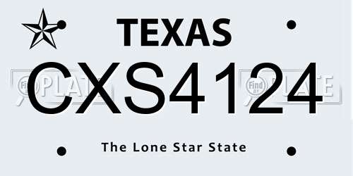 CXS4124 Texas License Plate