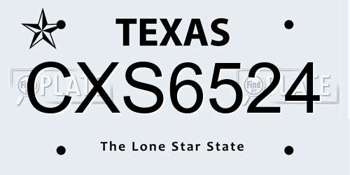 CXS6524 Texas License Plate