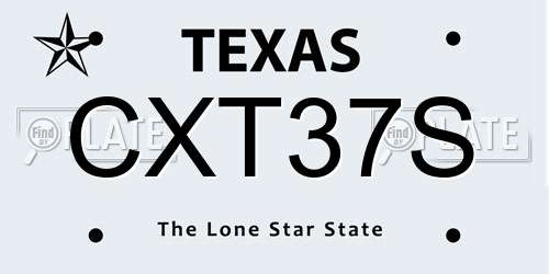 CXT37S Texas License Plate