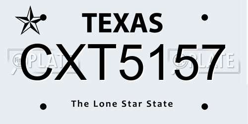 CXT5157 Texas License Plate