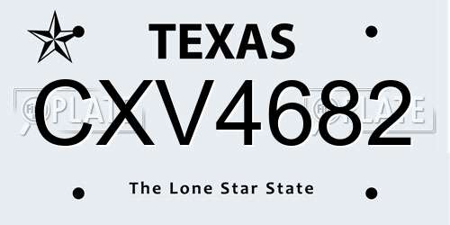 CXV4682 Texas License Plate