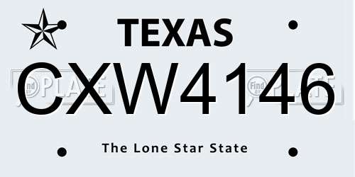 CXW4146 Texas License Plate