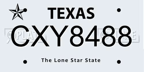 CXY8488 Texas License Plate