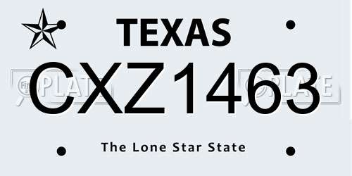 CXZ1463 Texas License Plate