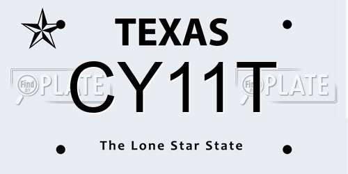 CY11T Texas License Plate