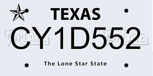 CY1D552 Texas License Plate