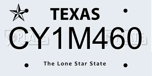 CY1M460 Texas License Plate