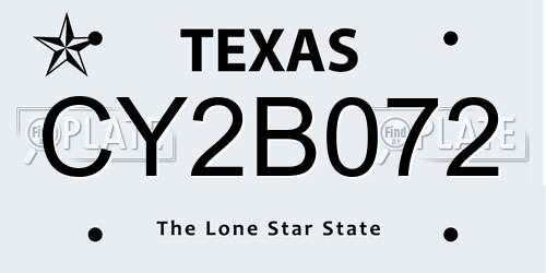CY2B072 Texas License Plate