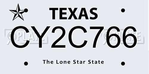 CY2C766 Texas License Plate