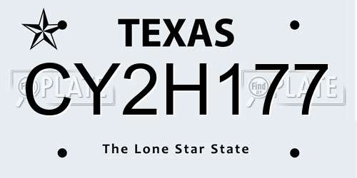 CY2H177 Texas License Plate