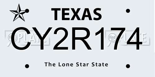CY2R174 Texas License Plate