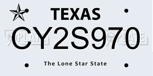 CY2S970 Texas License Plate