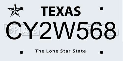CY2W568 Texas License Plate