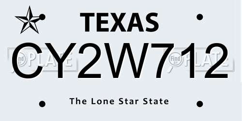 CY2W712 Texas License Plate