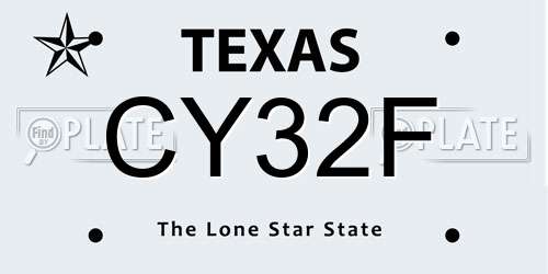 CY32F Texas License Plate